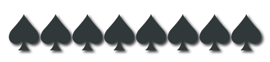 MATTE BLACK REFLECTIVE ACE OF SPADE HELMET DECAL 8 PACK