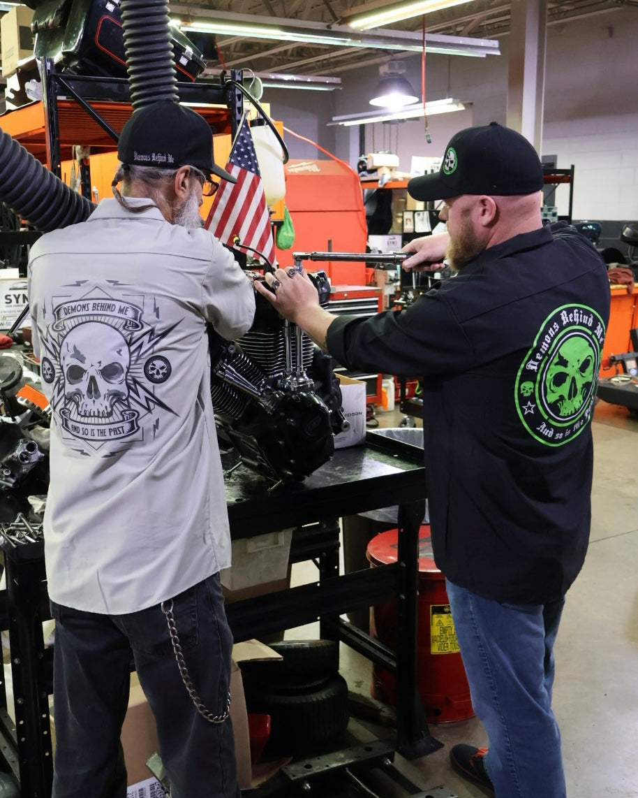 Closeout - Embroidered Shop Shirt - Men's Warm Gray Electric Head