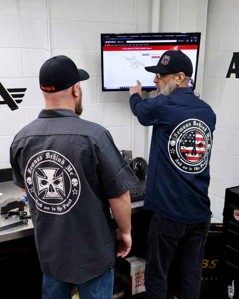 Closeout- Embroidered Shop Shirt -Men's Charcoal