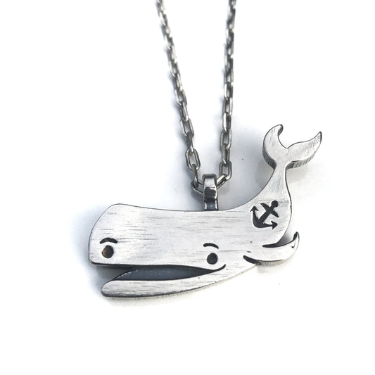 PEACE Old Soul Whale Necklace - Sterling Silver