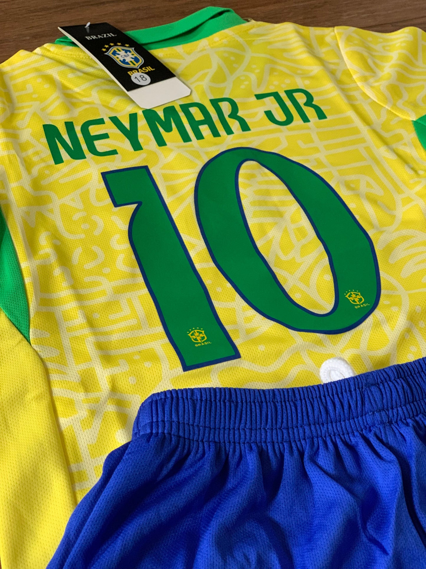 Neymar Jr Brazil Kids Soccer Jersey Set Football Youth Toddler Sizes