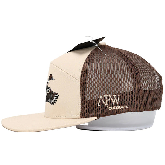 AF Waterfowl Pintail Pale Khaki & Brown 7 Panel Hat