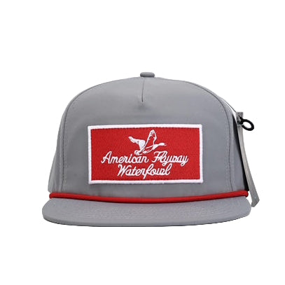 Throwback Vintage Rope Hat Grey with Patch and Red Rope