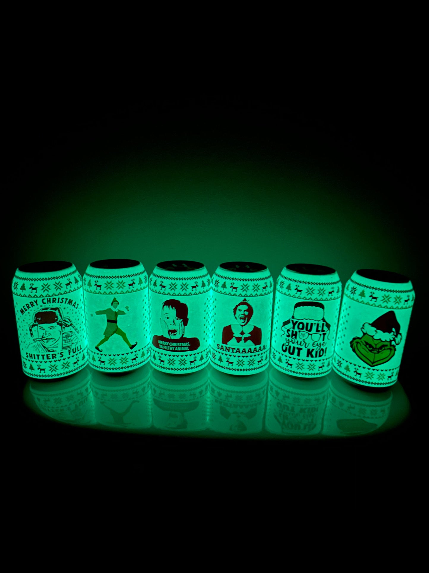 Christmas Beersy Can Covers (GLOW IN THE DARK)