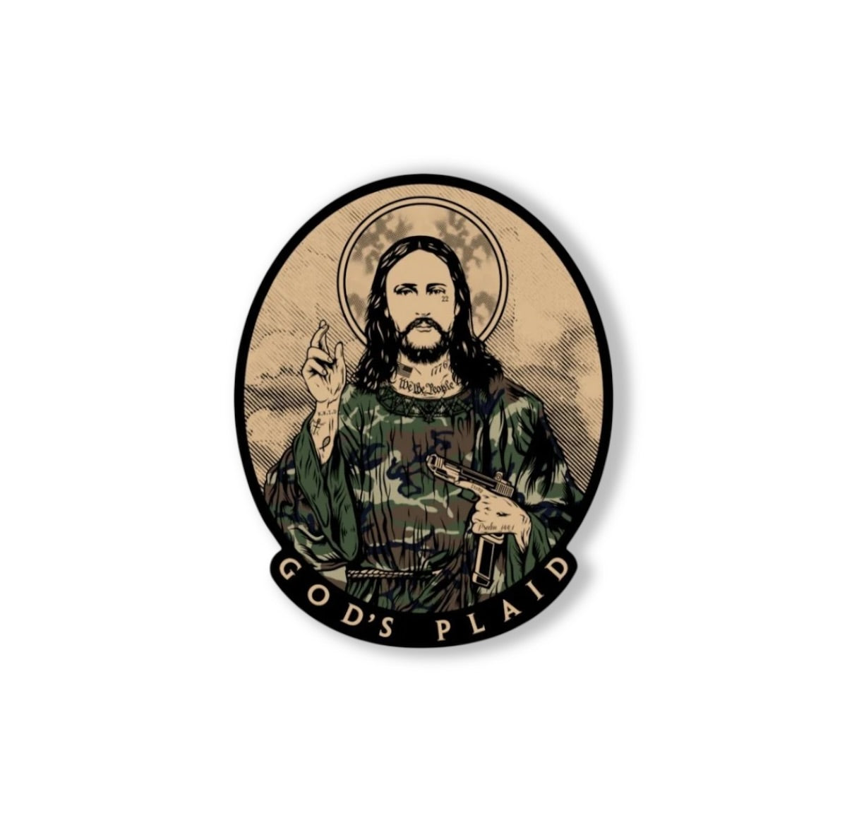 God's Plaid Sticker