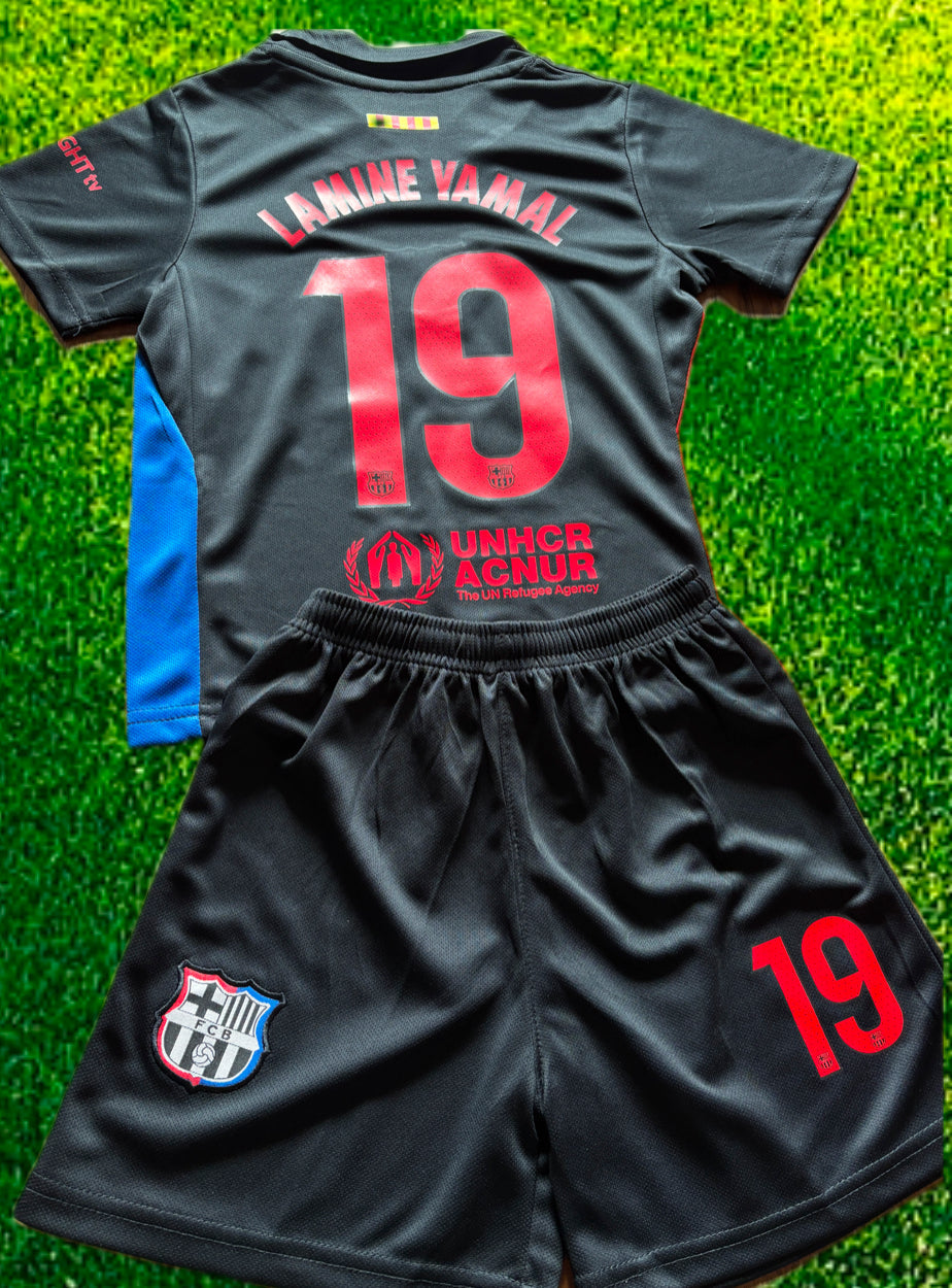 Lamine Yamal Black Barcelona Soccer Jersey Kids Toddler & Youth Sizes