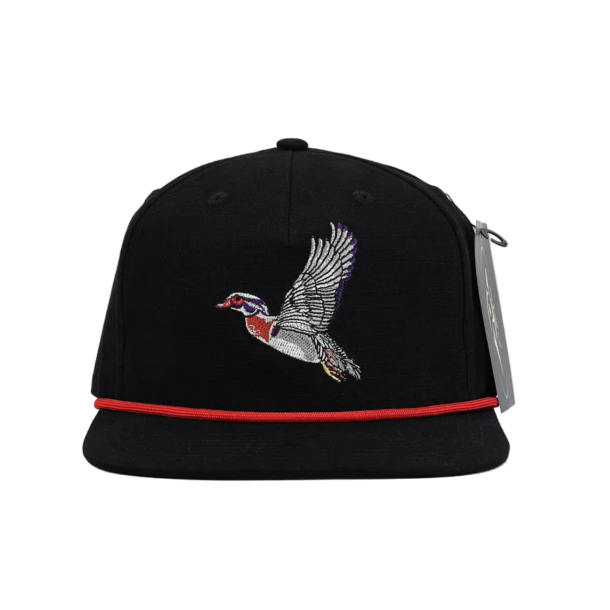 Flying Wood Duck Black RipStop Hat