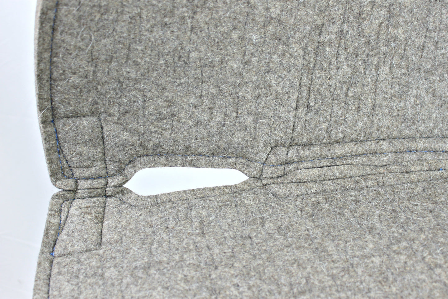 Chocolate Grey 100% Pressed Wool with Blue Stitching