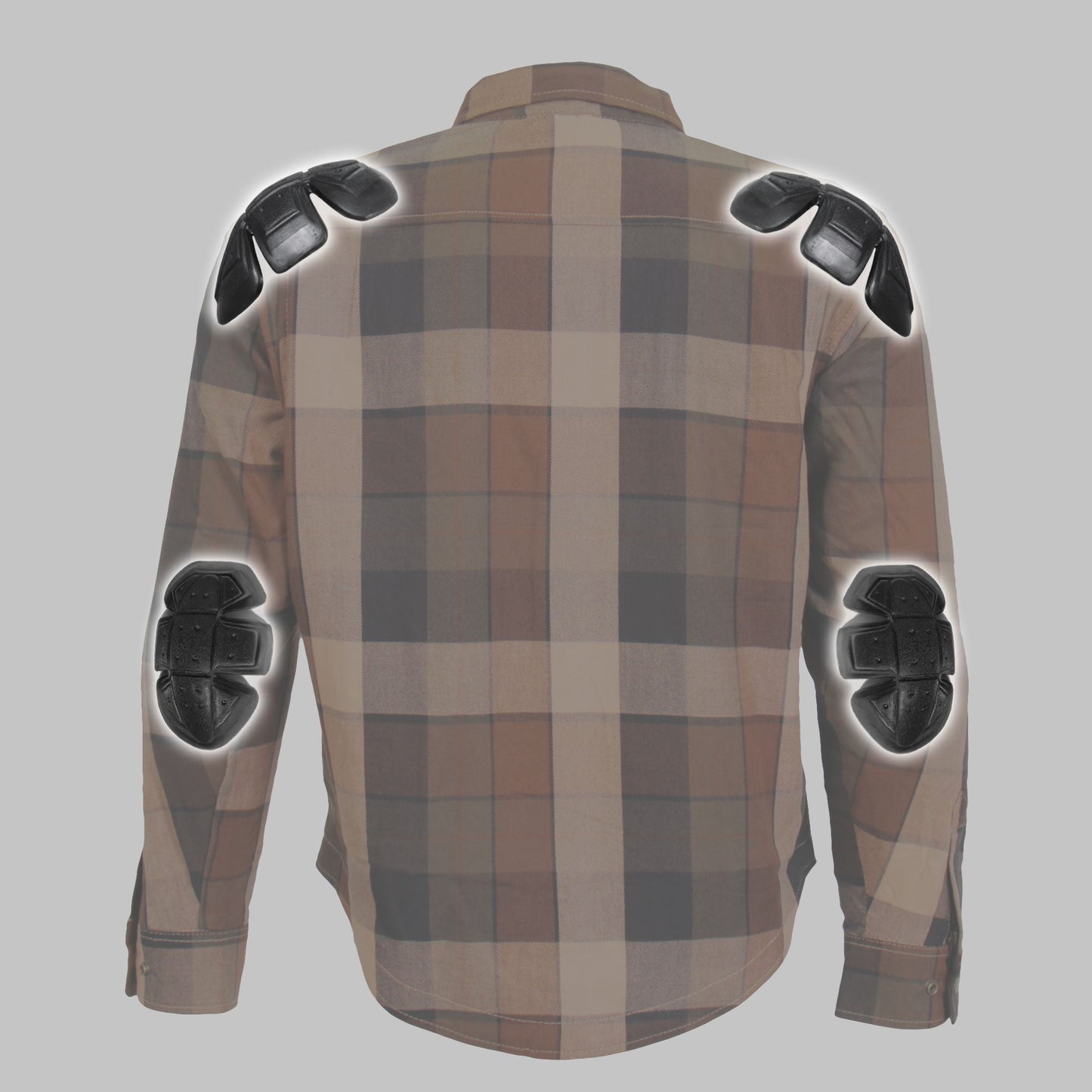 Hot Leathers Men's 'Riot Run' Brown/Black Cotton Flannel Shirt - Button Front - Riding Protective Wear - JKM3007