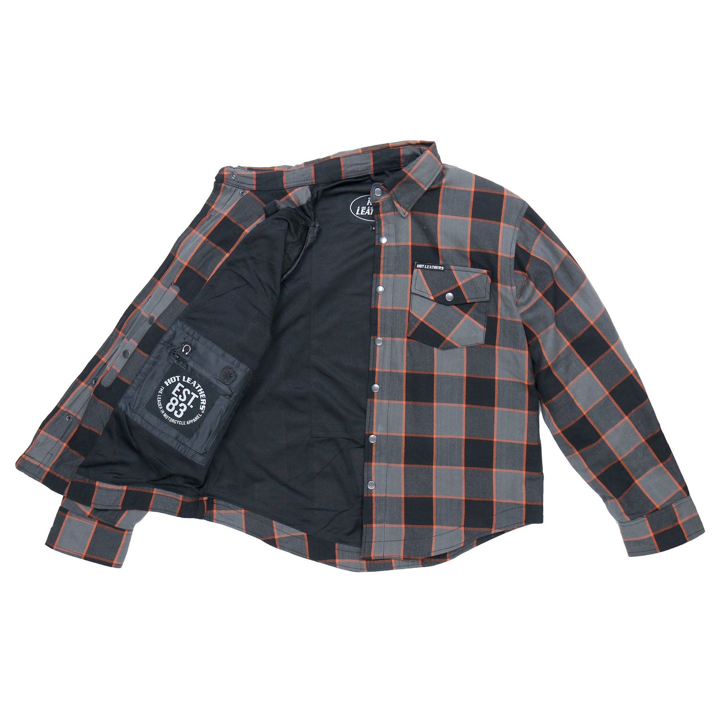 Hot Leathers Men's 'Deadman' Multi/Color Cotton Flannel Shirt - Button Front - Riding Protective Wear - JKM3010