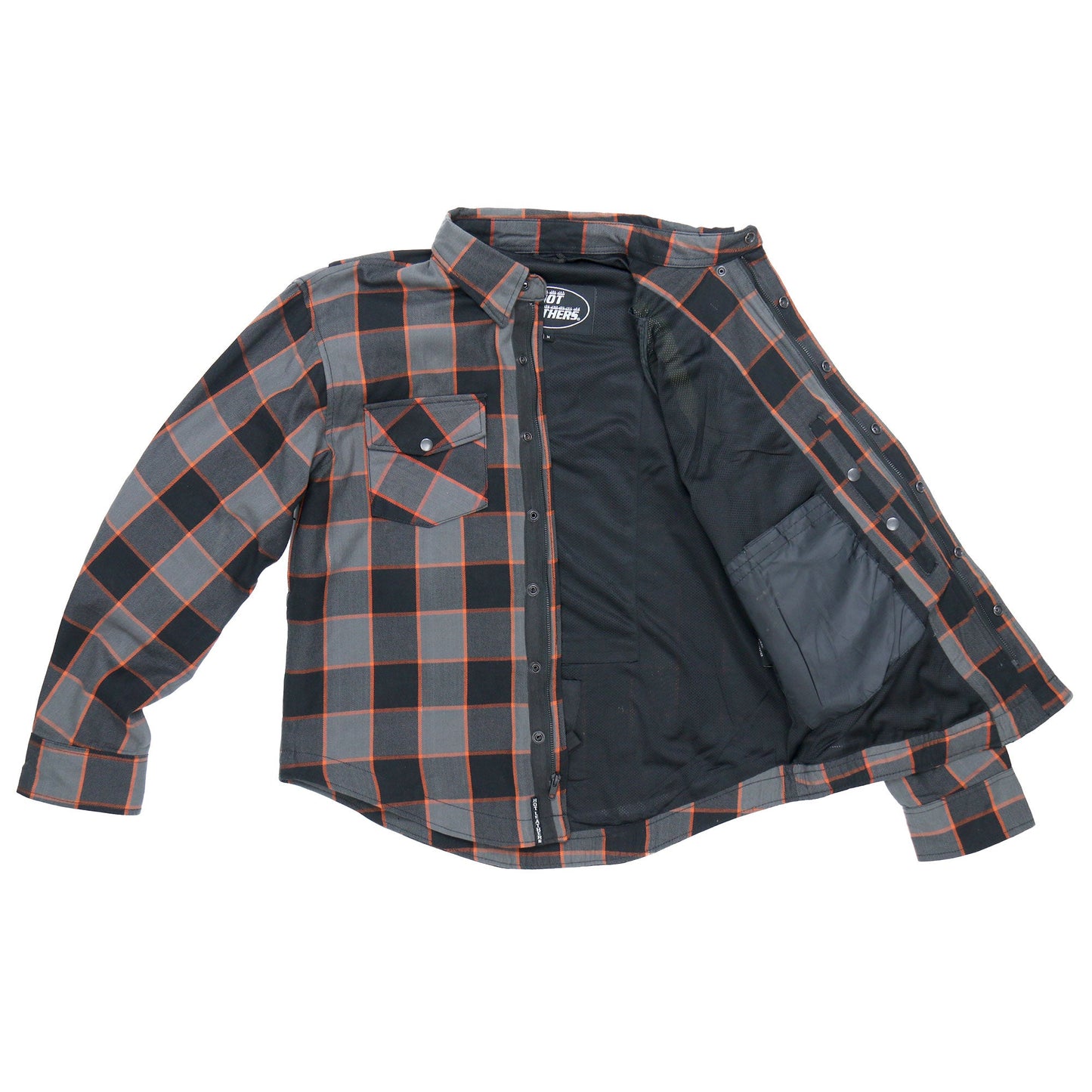 Hot Leathers Men's 'Deadman' Multi/Color Cotton Flannel Shirt - Button Front - Riding Protective Wear - JKM3010
