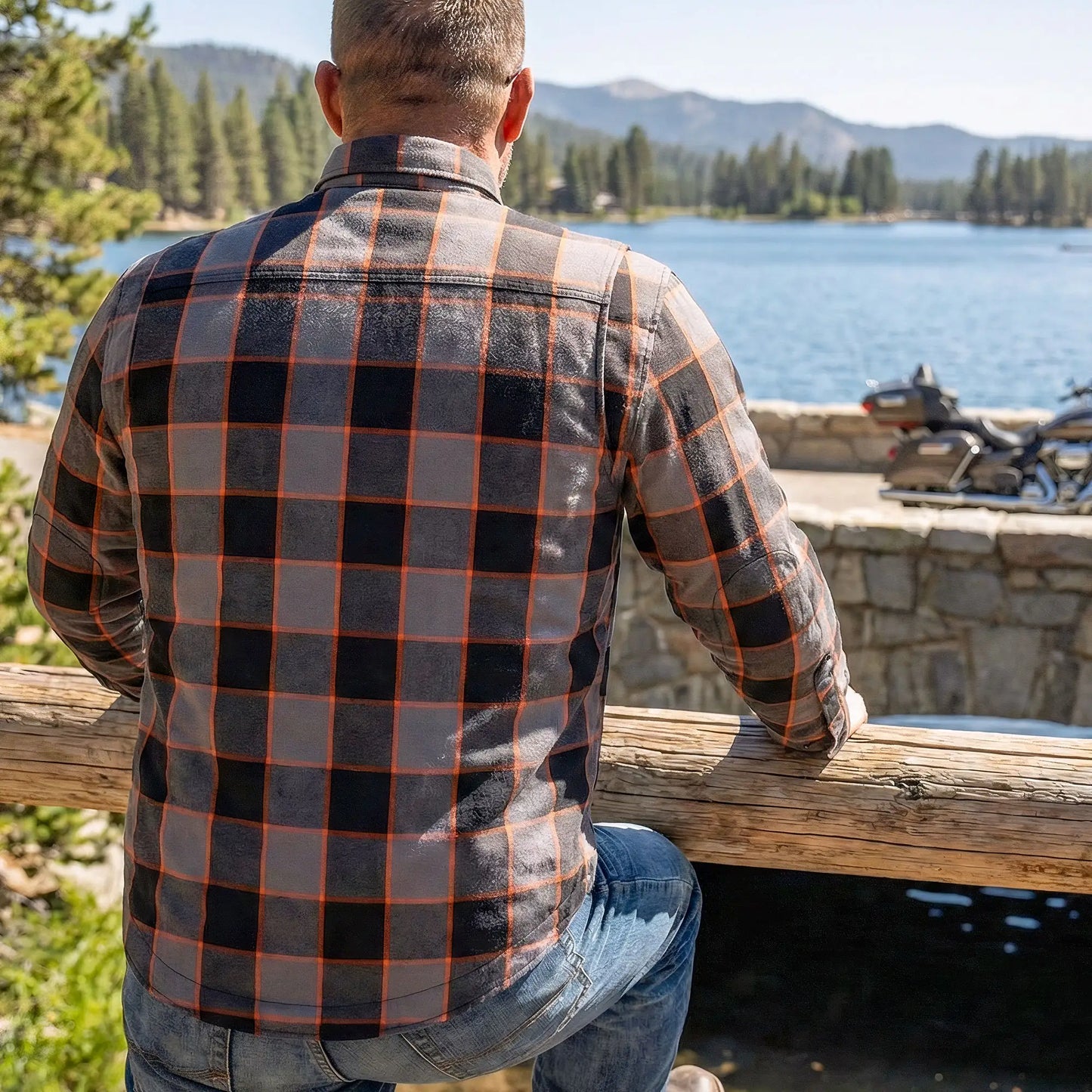 Hot Leathers Men's 'Deadman' Multi/Color Cotton Flannel Shirt - Button Front - Riding Protective Wear - JKM3010