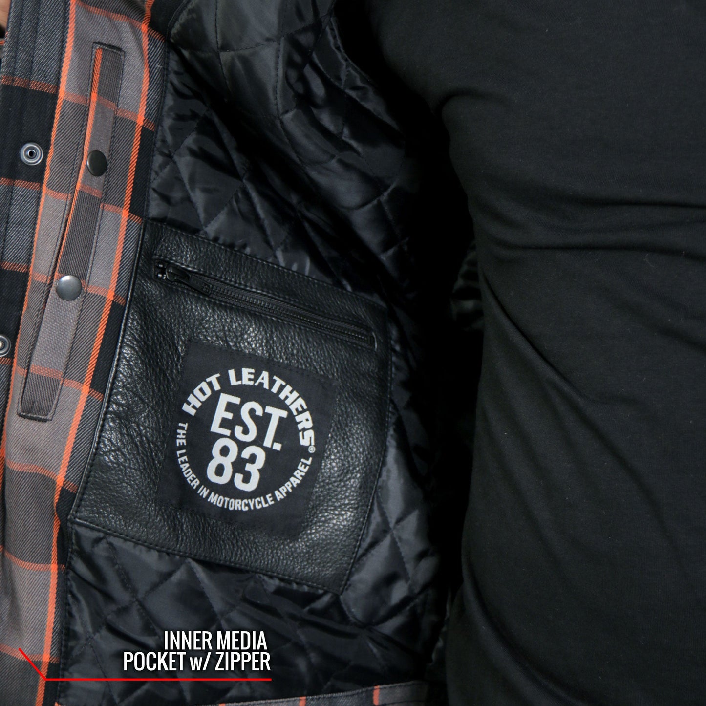 Hot Leathers Men's 'Hellride' Multi/Color Cotton Flannel Shirt - Button Front - Riding Protective Wear - JKM3202