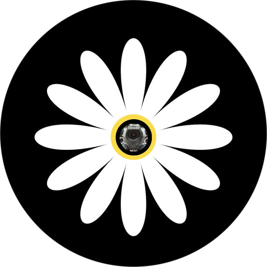 Simple & Plain Daisy Flower Spare Tire Cover For Jeep, Bronco, RV, Van, Camper, & More