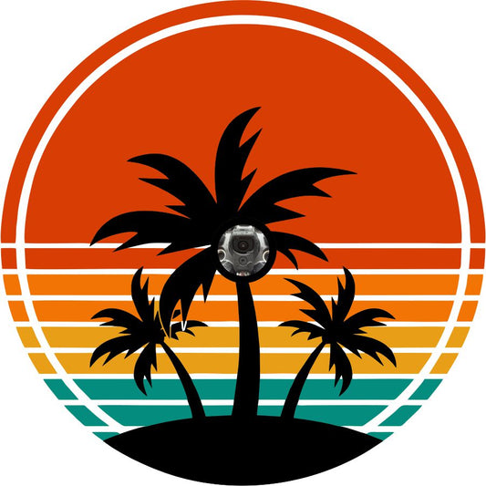 Retro Vintage Palm Tree Sunset