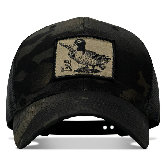 Just Say When Patch Snapback Hat