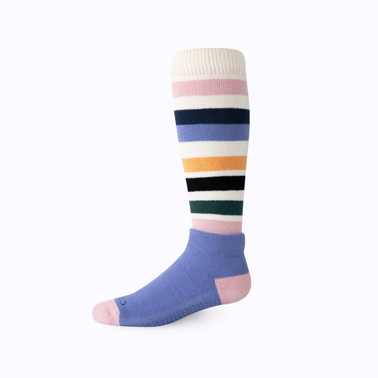 CozyGrip Compression Slipper Socks - Denim/Pink