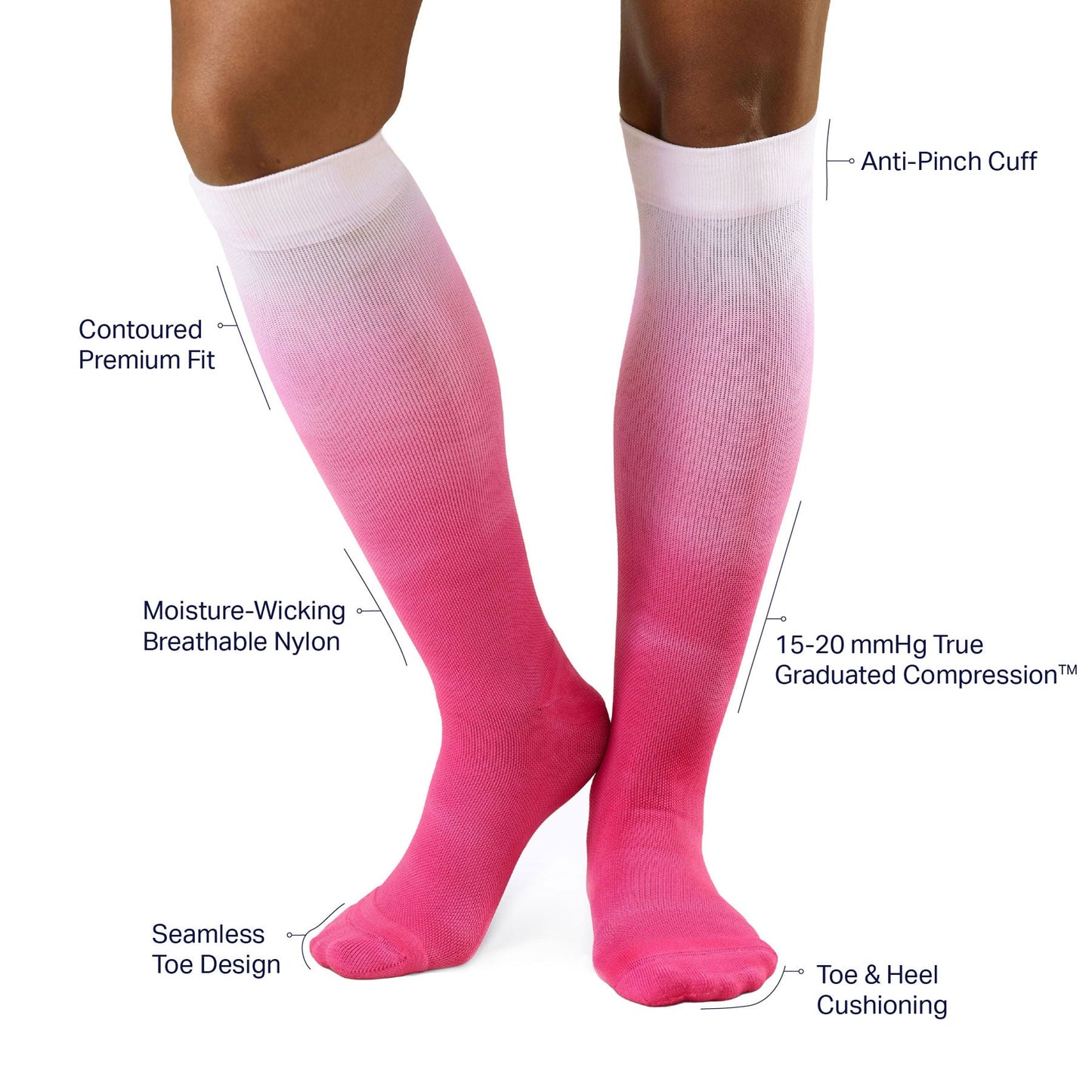 Knee-High Compression Socks – Berry Ombre