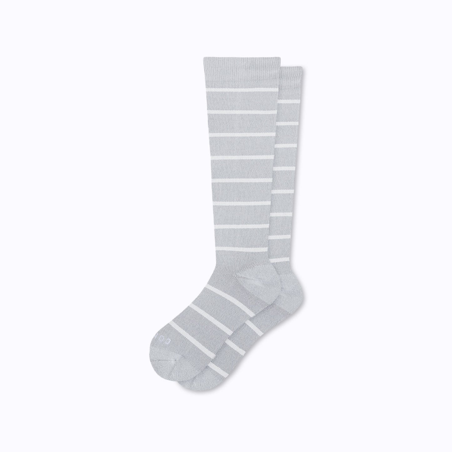 Knee-High Compression Socks – Stripes Heather/White