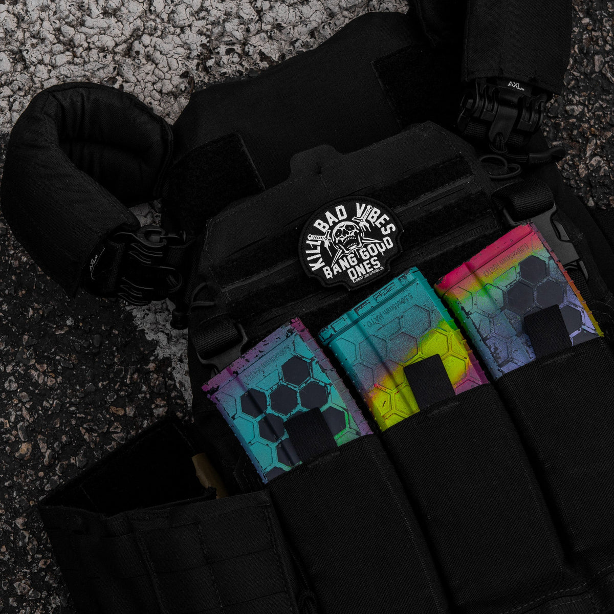 Kill Bad Vibes Skull Velcro Patch