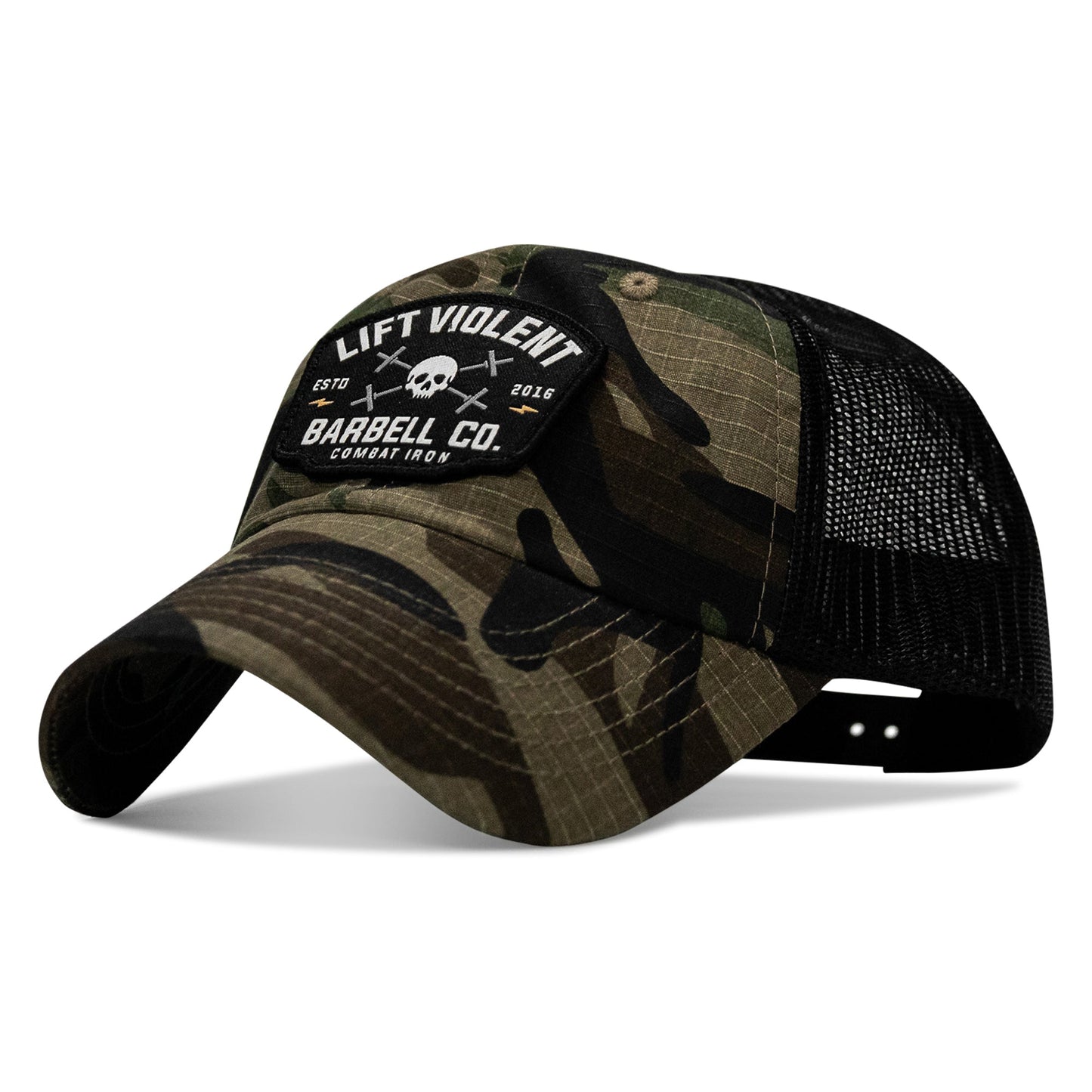 Lift Violent Barbell Co Patch. Tactical Ripstop Mesh Snapback Hat