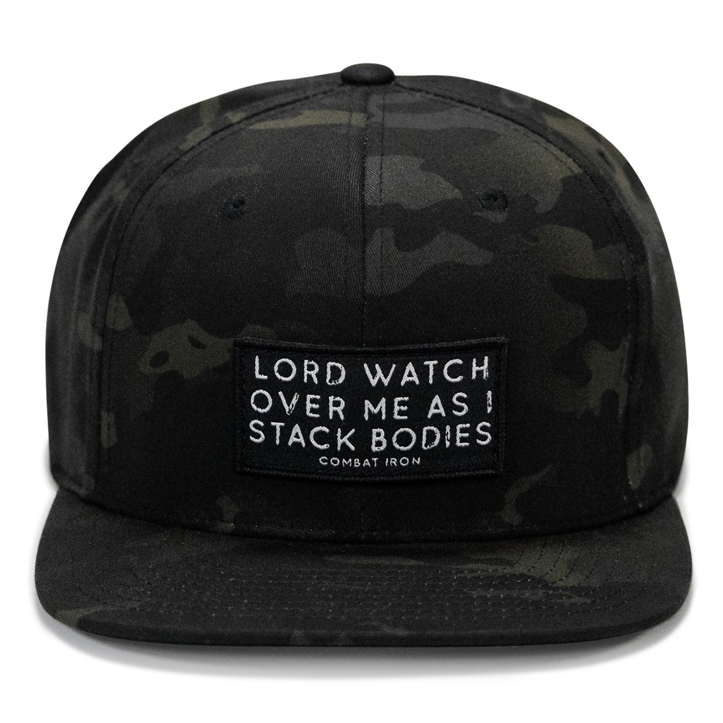 Lord Watch Over Me As I Stack Bodies Patch Flatbill SnapBack Hat