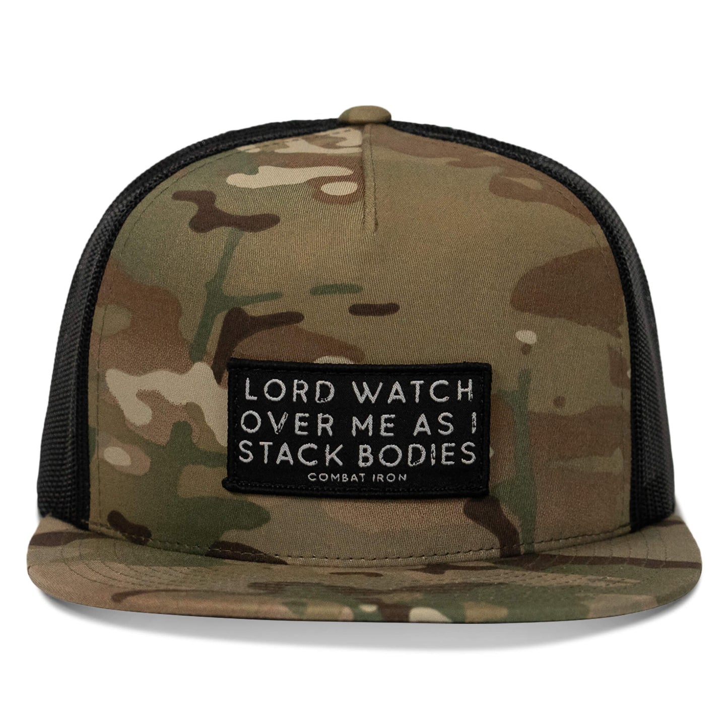 Lord Watch Over Me As I Stack Bodies Patch Flatbill SnapBack Hat