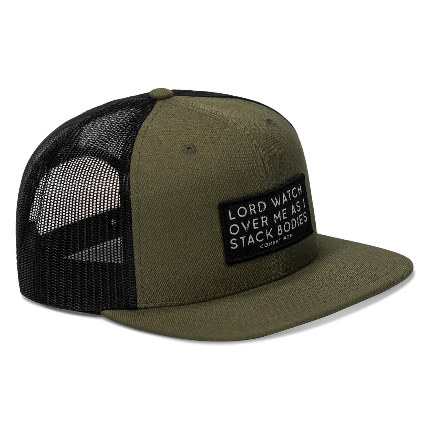 Lord Watch Over Me As I Stack Bodies Patch Flatbill SnapBack Hat