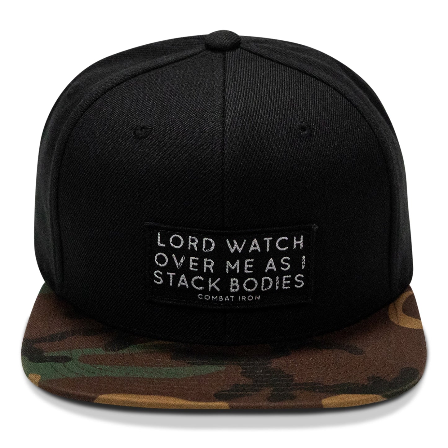 Lord Watch Over Me As I Stack Bodies Patch Flatbill SnapBack Hat