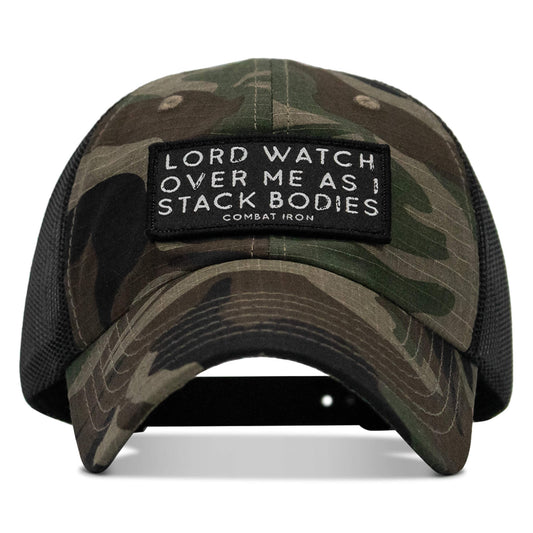 Lord Watch Over Me As I Stack Bodies Patch Tactical Ripstop Mesh Snapback Hat