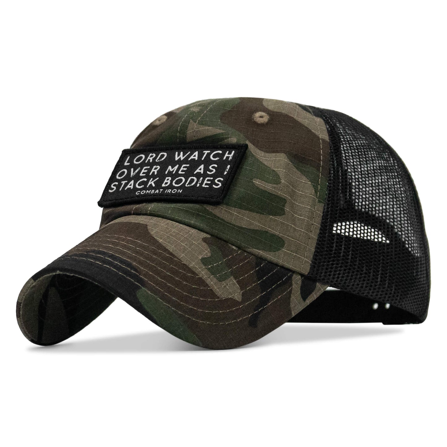 Lord Watch Over Me As I Stack Bodies Patch Tactical Ripstop Mesh Snapback Hat