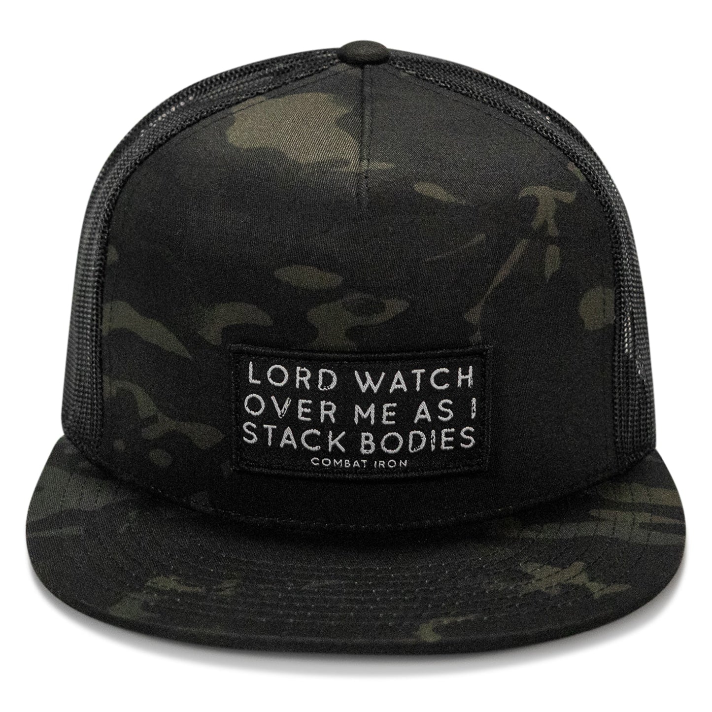 Lord Watch Over Me As I Stack Bodies Patch Flatbill SnapBack Hat
