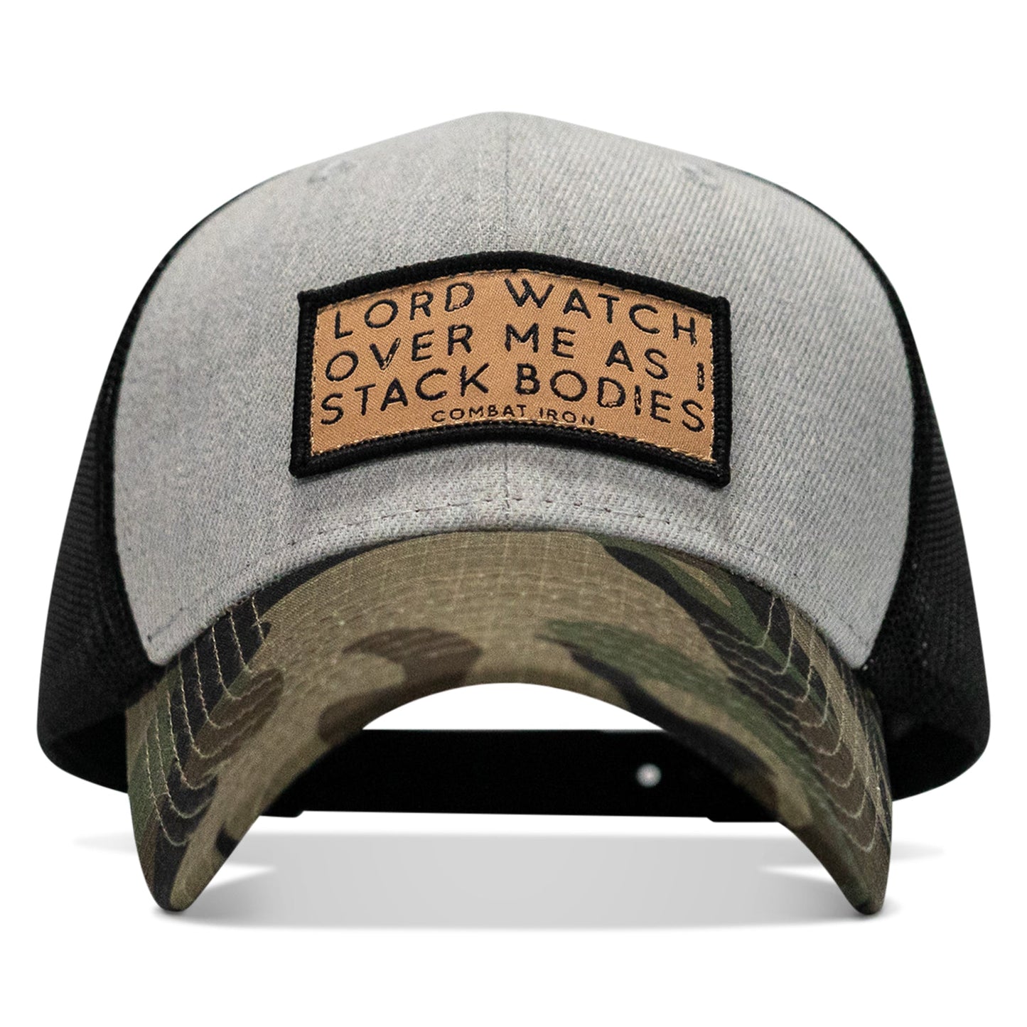 Lord Watch Over Me As I Stack Bodies Tan Patch Snapback Hat