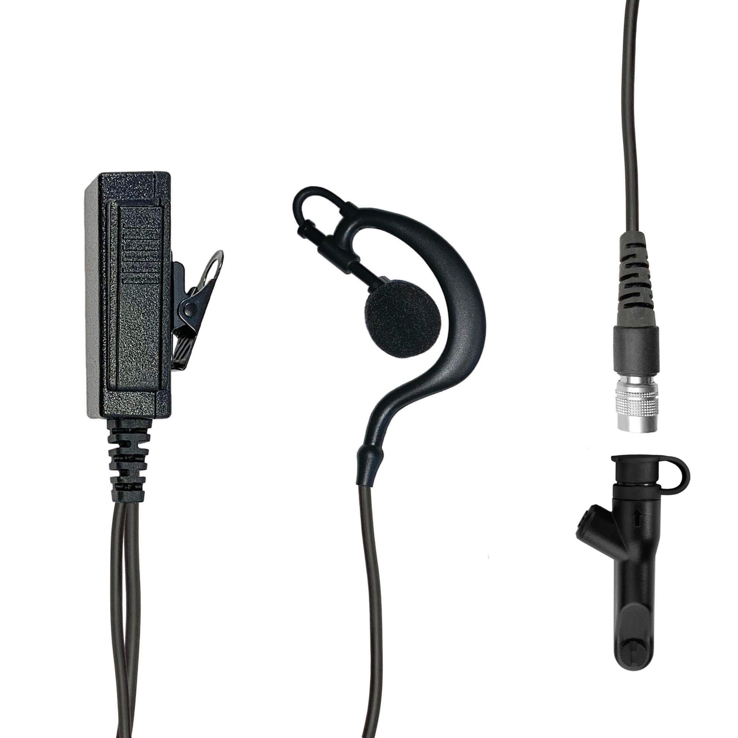 Mic & Ear Hook Earpiece Radio Kit - Quick Disconnect (Hirose) Harris/Tait TP3000/7110/7100/8000/9000 Series