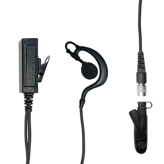 Mic & Ear Hook Earpiece Radio Kit - Quick Disconnect (Hirose) Motorola: HT750/1250/1550, MTX850/950/960/8250/9250, PR860 & More