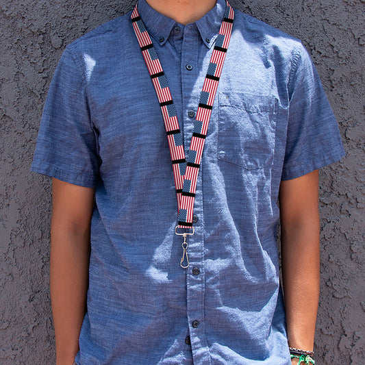 Lanyard - 1.0" - United States Flags