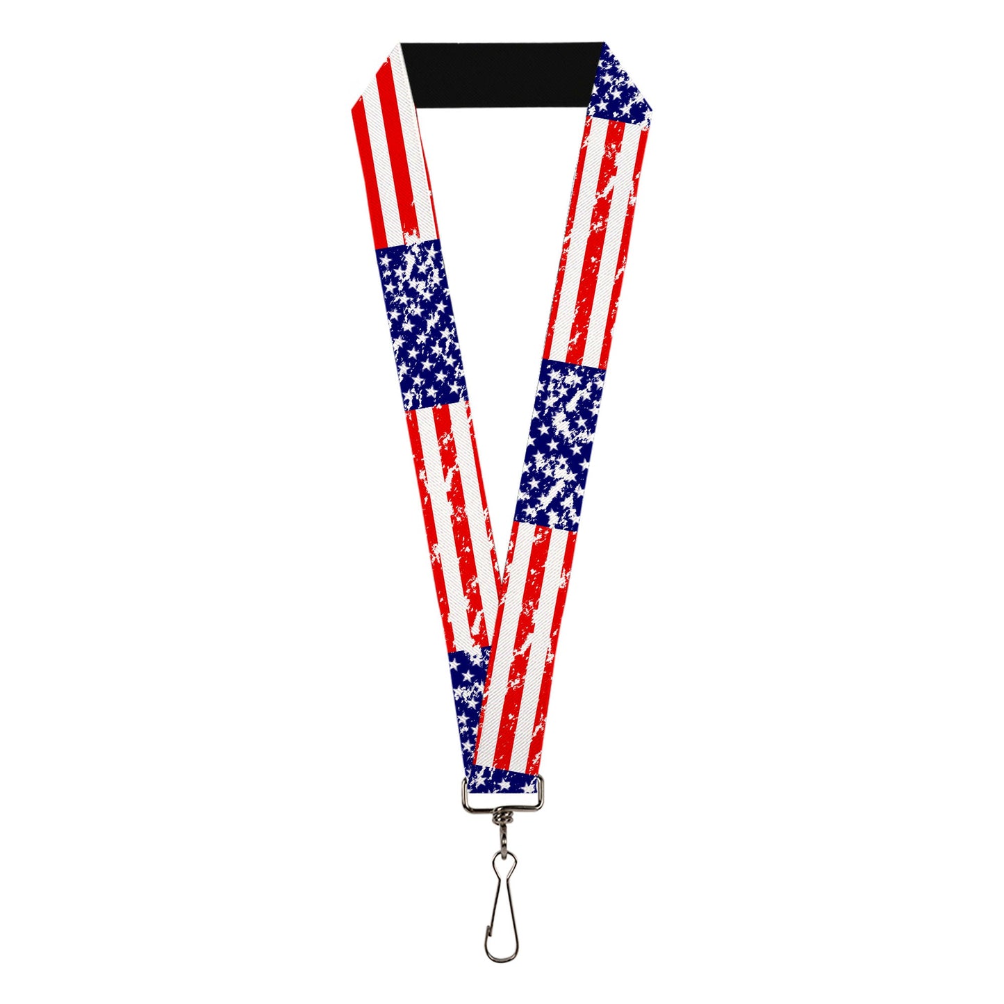 Lanyard - 1.0" - United States Flags CLOSE-UP Weathered