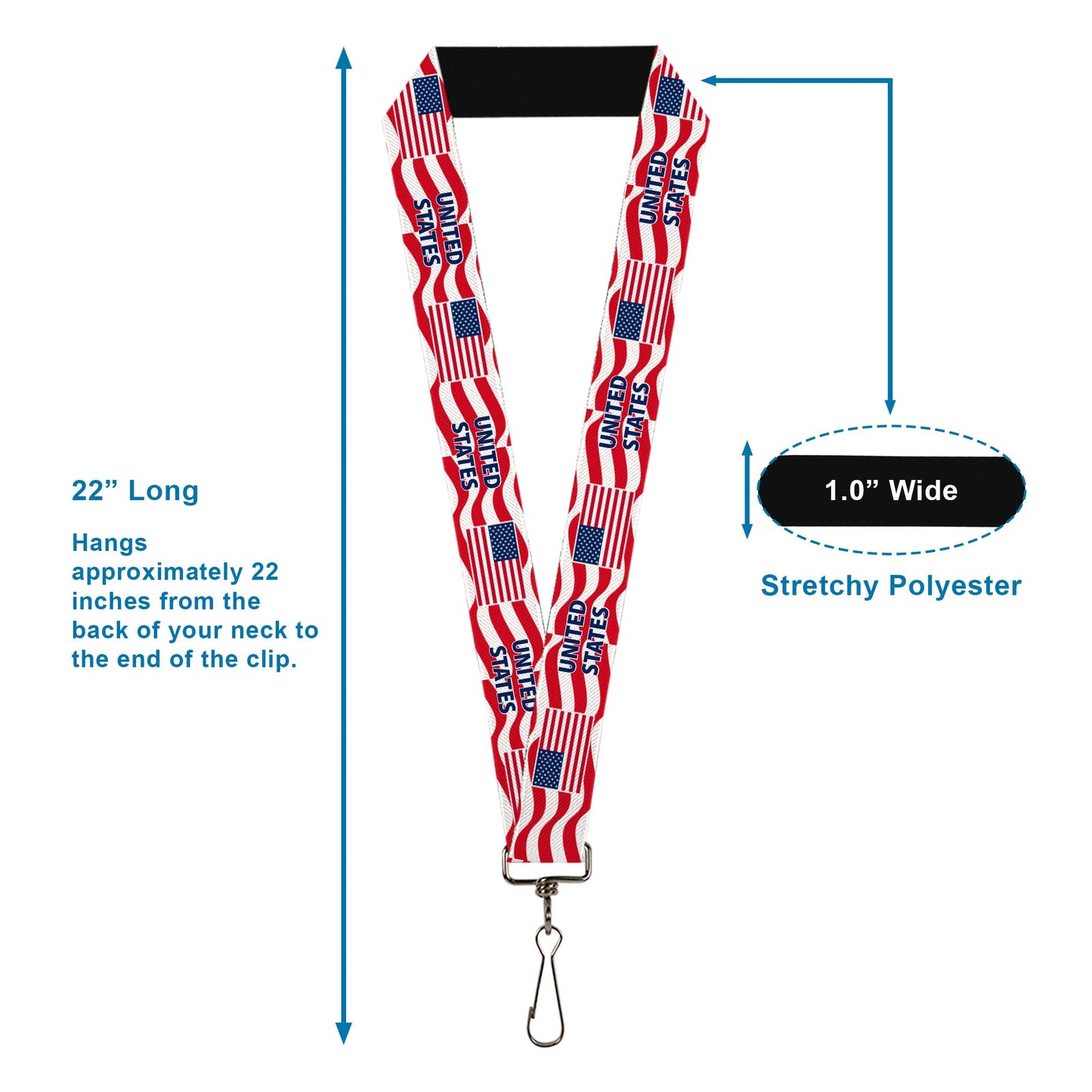 Lanyard - 1.0" - Global Soccer Cup Series United States Spirit Flag