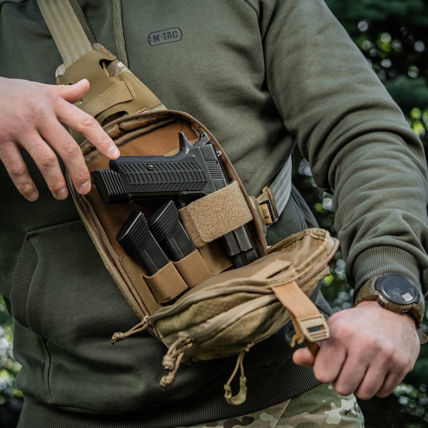 M-Tac Sling Pistol Bag with Loop Panel Elite