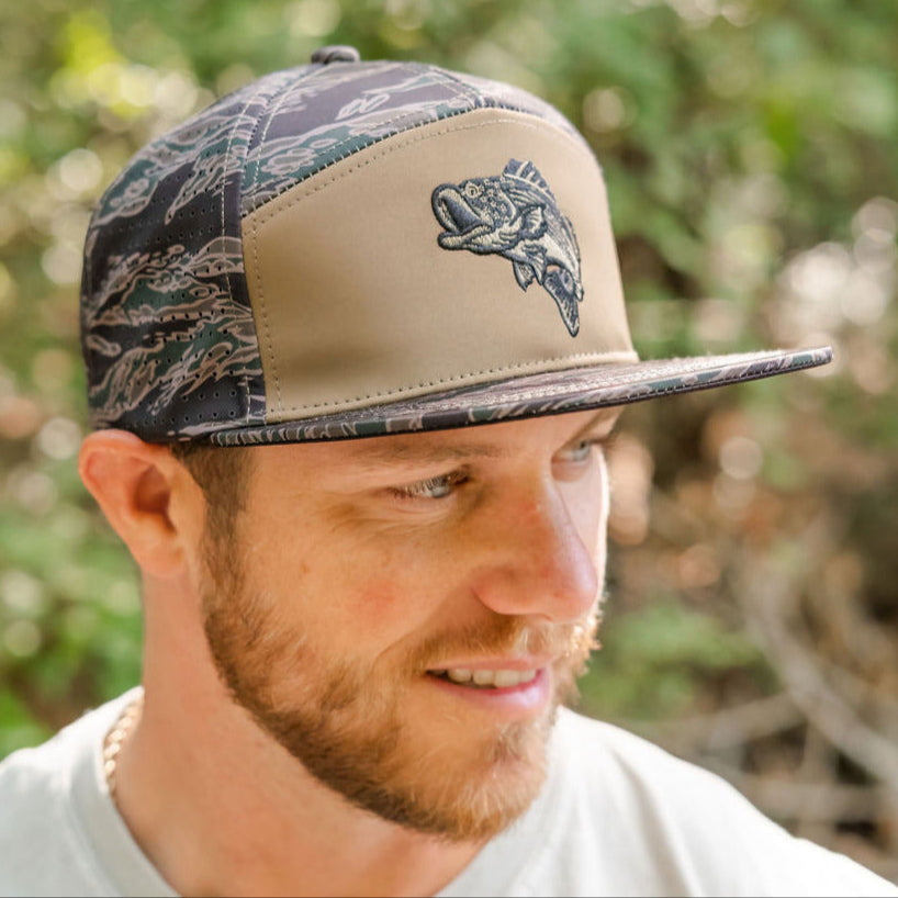 Monster Bass Tiger Stripe Camo Bucket