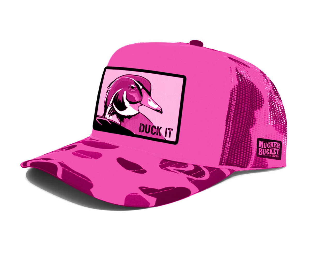"Duck It" Pink Camo Trucker Bucket