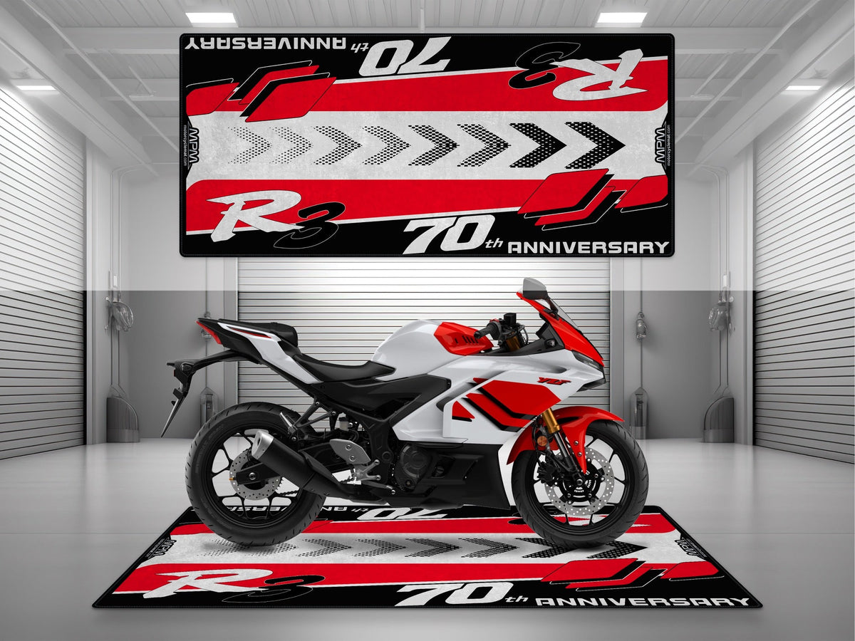 MPM Motorcycle Mat for Yamaha R3 70th Anniversary - U1406