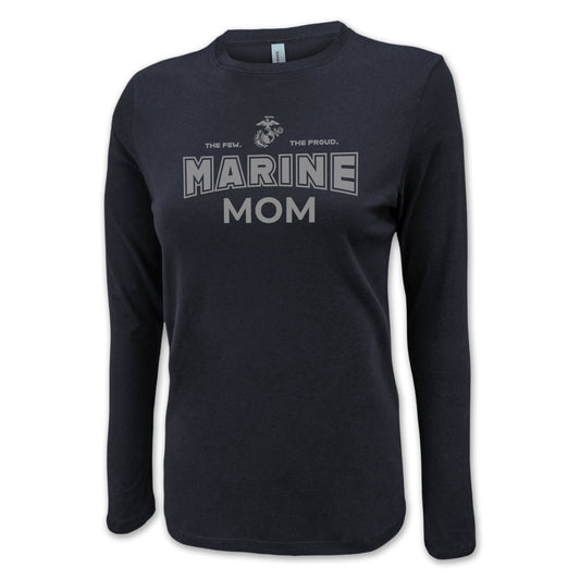 Marines Mom Women's Long Sleeve T-Shirt (Black)