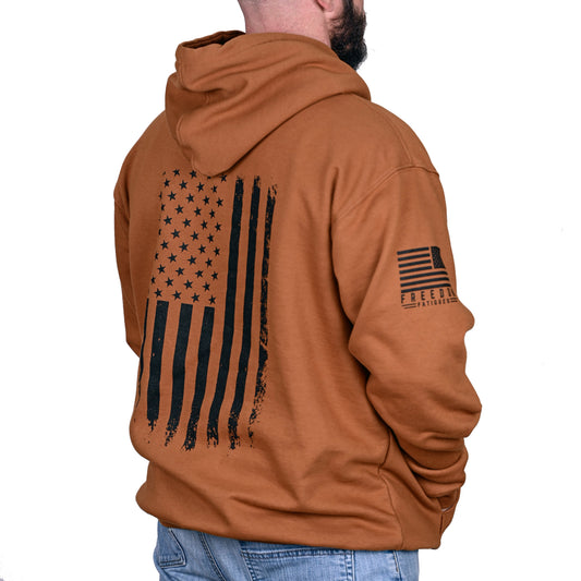 Men's Heavyweight Oversized American Flag Patriotic Hoodie