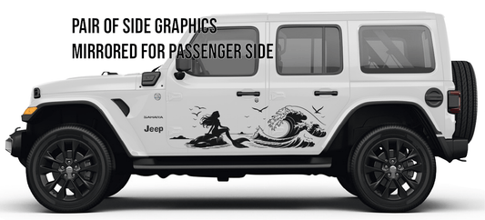Mermaid and Wave Side Graphics- Style 2