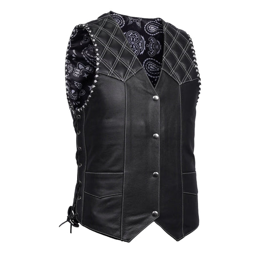 Velrik Mens Leather Motorcycle Vest