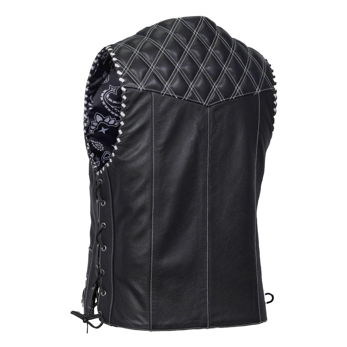 Velrik Mens Leather Motorcycle Vest