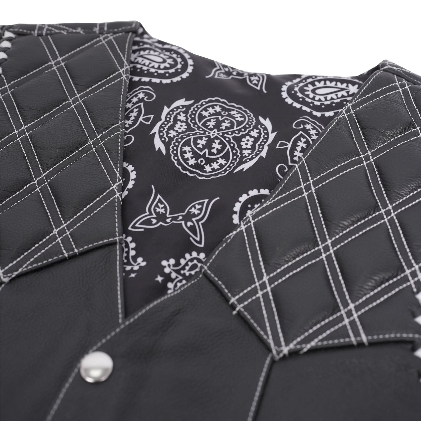 Velrik Mens Leather Motorcycle Vest
