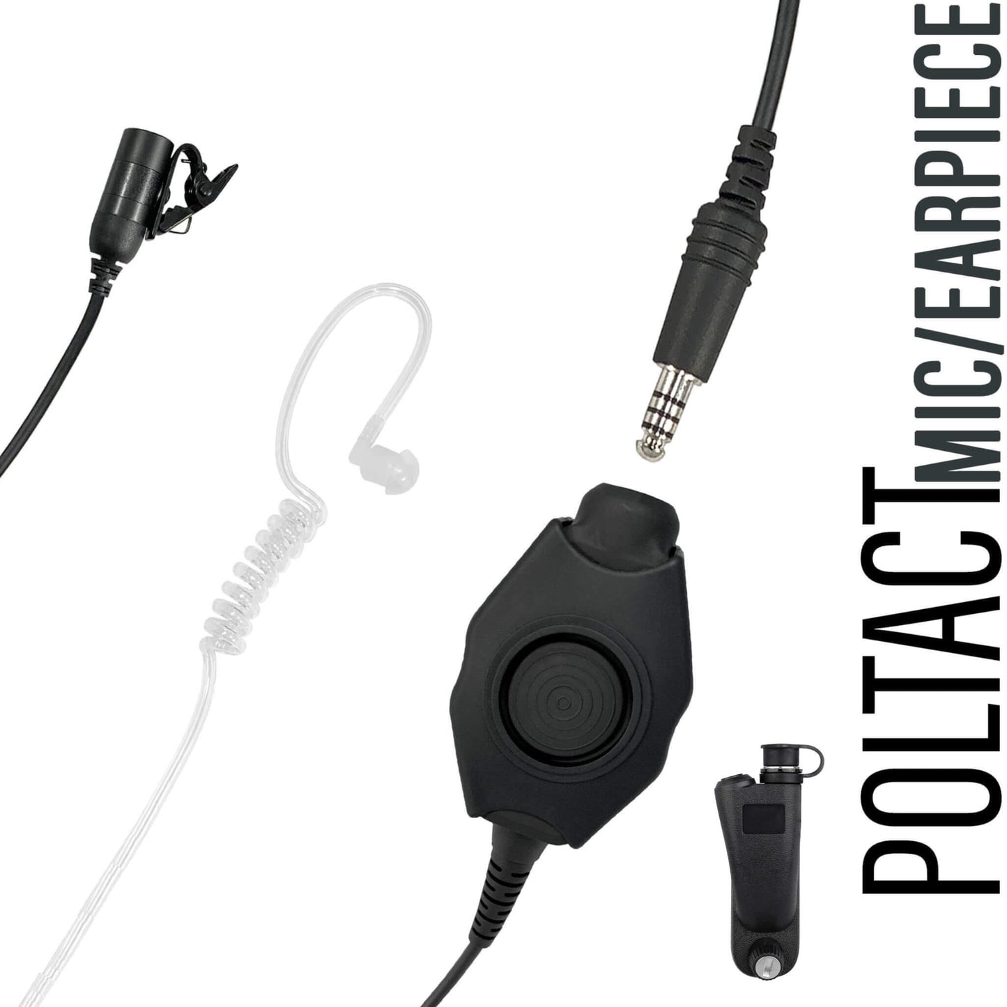 Tactical Mic / Earpiece / Tactical PTT Adapter Kit With Quick Disconnect (Hirose) Connector - Motorola APX (Apex) Series, XPR Series, SRX2200, & More
