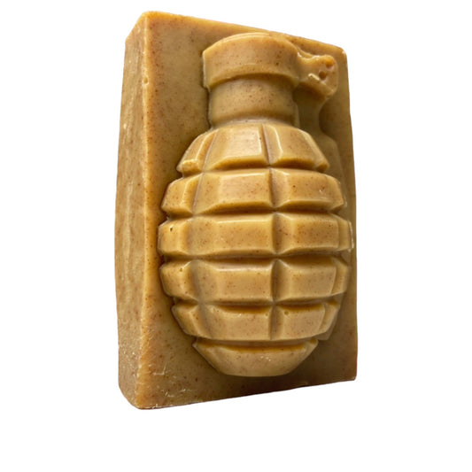 Napalm in AM Natural Grenade Soap (Earthy, Turmeric, Walnut, Citrus)
